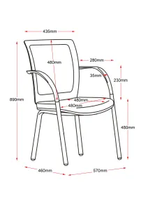 RL WMV Chrome 4 Leg Meshback Visitor Armchair thumbnail 3