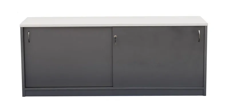 GP Credenza Buffet in Metallic Grey with Gross White Top