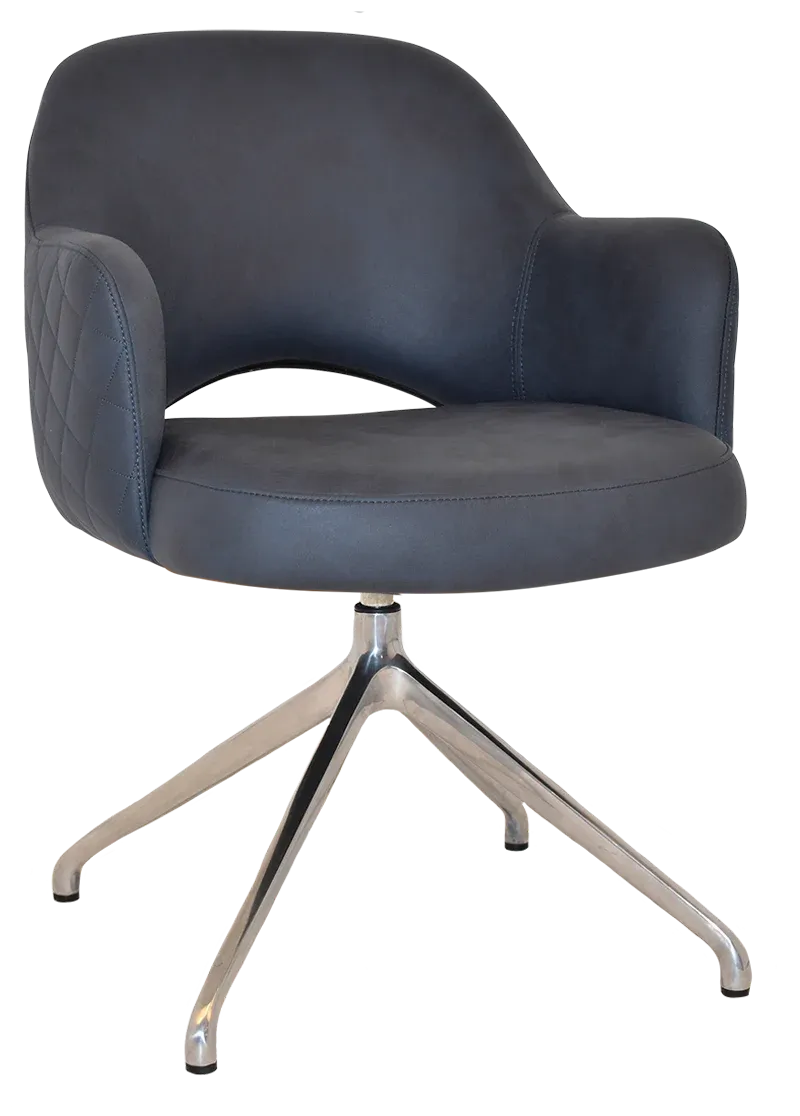 EZ ARM CHAIR ALBURY TRESTLE V2 POLISHED ALU