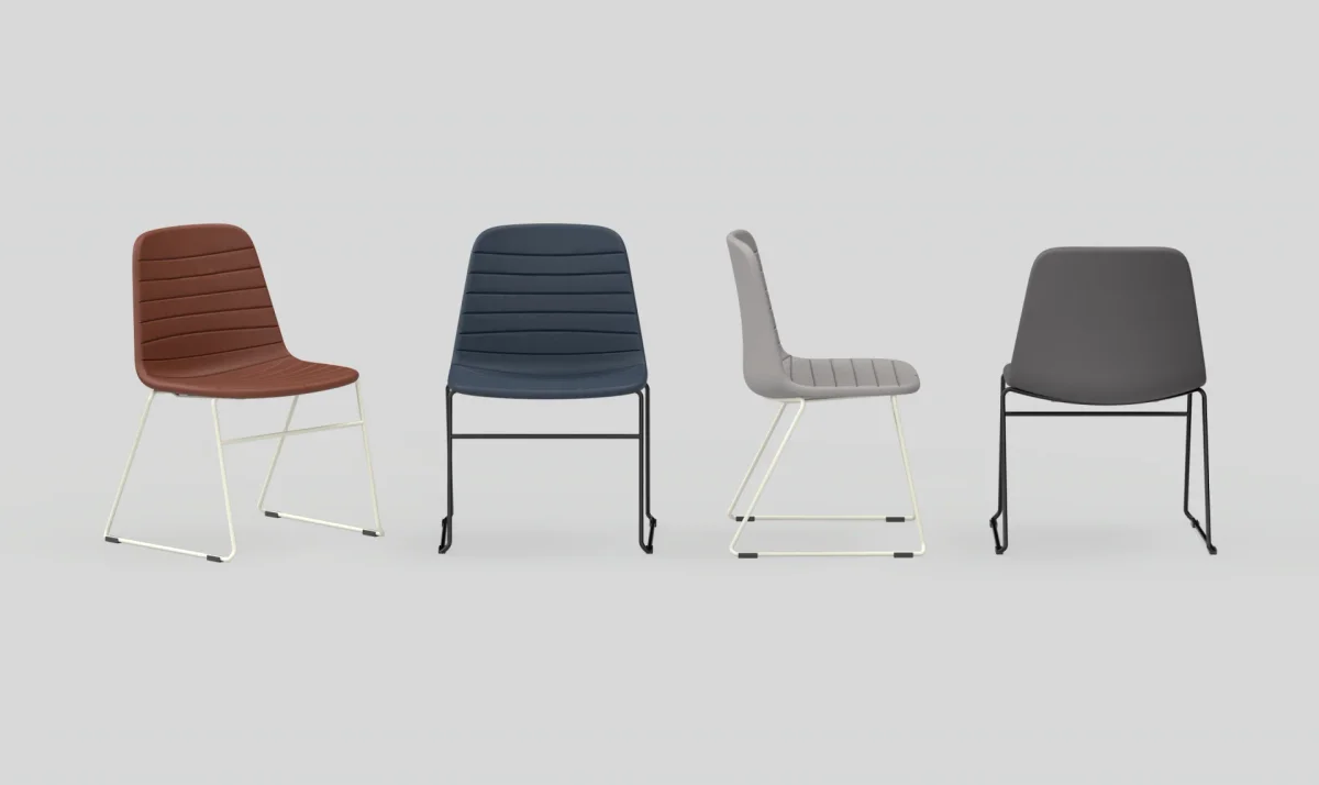 OL Sofia PU Leather Upholstered Sled Base Breakout Chair