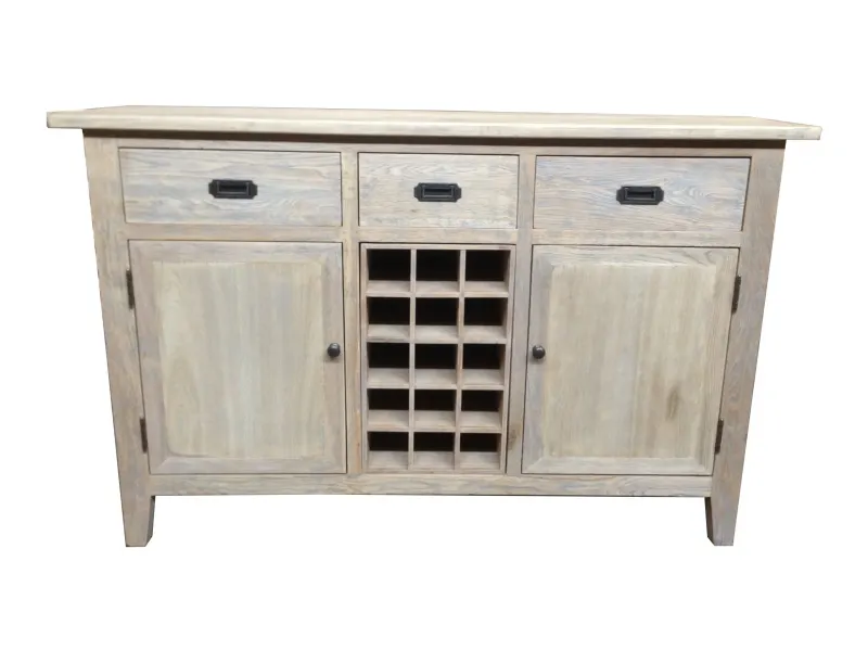 MF Hampton Solid Timber Sideboard with 15 Bottle Holder