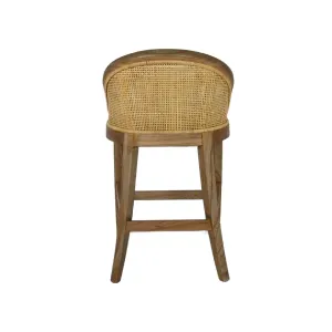 CR Alabama Timber Framed Rattan Back Fabric Seat Counter Stool thumbnail 4