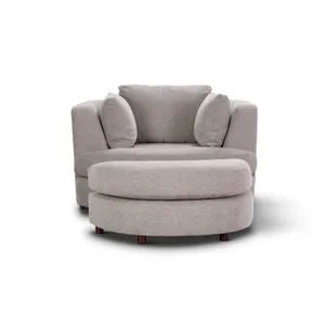 VI Orlando Fabric Upholstered Swivel Chair with Ottoman thumbnail 2