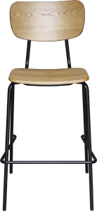 FL Tiramisu Plywood Black Metal Frame Hospitality Barstool thumbnail 3