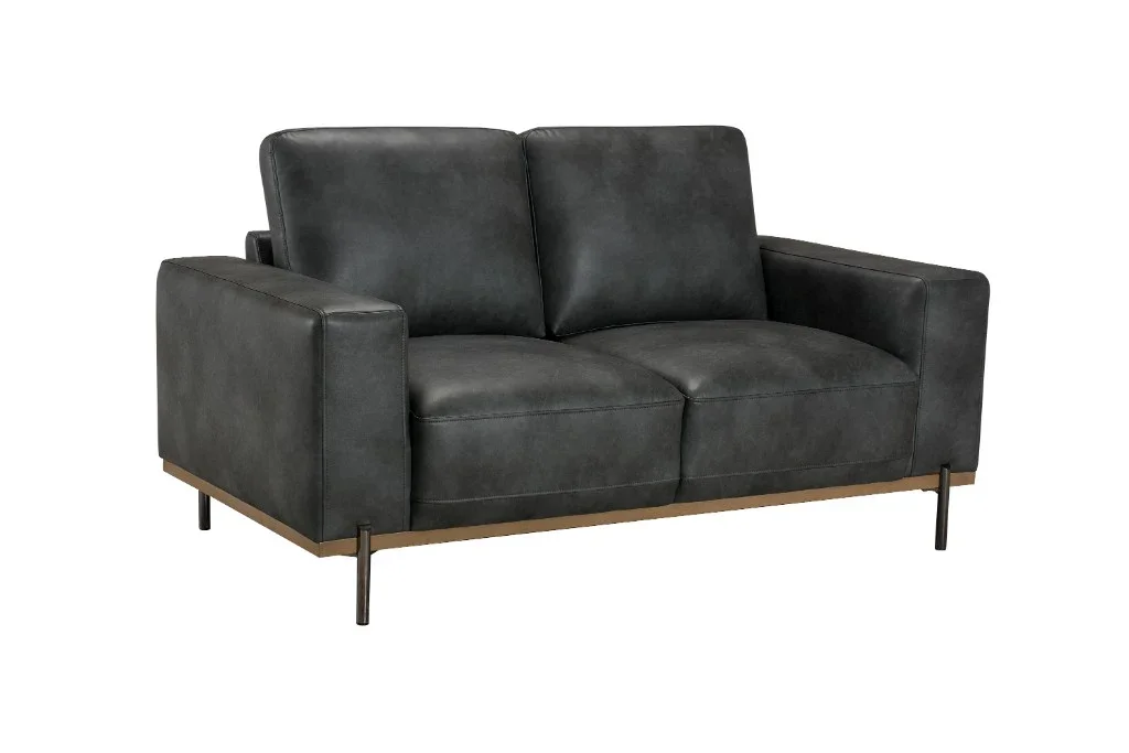 VI Panama Fabric 2 Seater Sofa - Black Blue