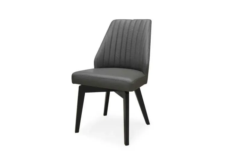 VI Roma Leather Upholstered Timber Leg Dining Chair
