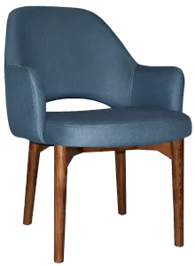 EZ Albury Walnut Stained Timber Frame Upholstered Hospitality Dining Armchair - XL thumbnail 15