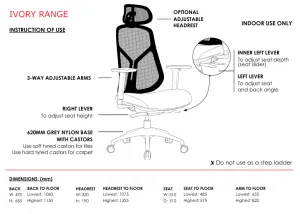 ST Ivory High Meshback Executive Chair thumbnail 6