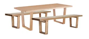 VI Airlie 240cm Dining Table with 2x190cm Benchs Natural-3PC Kit thumbnail 1