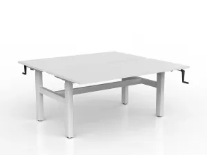 OL Agile Winder Height Adjustable Shared Desk – White Top with White Frame thumbnail 13
