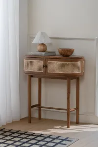 CT Kelly Solid Timber Rattan 2 Door Console Table thumbnail 4