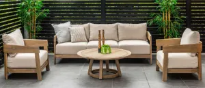 VI Broome Solid Timber Outdoor Armchair with Cushion thumbnail 3
