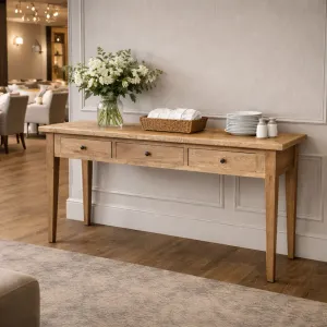 MF Queens Solid Timber Parquetry Top Hall Table with Drawers thumbnail 2