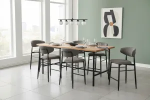 VI Louis Fabric Upholstered Metal Leg Bar Stool thumbnail 3