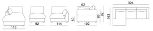 EL Dural 2 Seater and Chaise Sofa Set thumbnail 2