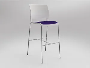 OL Game Upholstered Seat Chrome Legs Barstool thumbnail 5