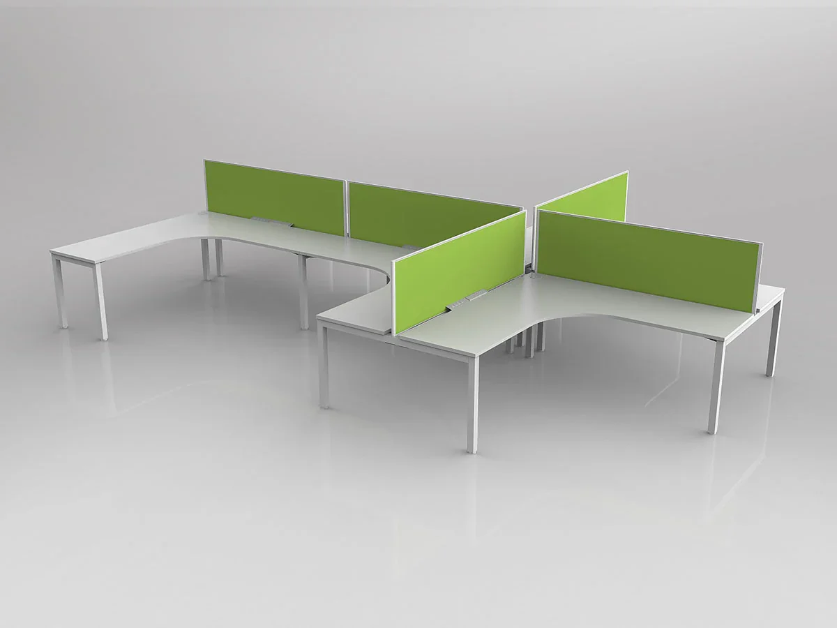 OL Axis 6 User L Shape 90° Workstation with Screen - Breathe Fabric