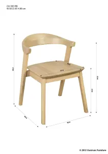 CT Fynn Solid Timber Dining Chair in Natural Finish Set of 2 thumbnail 5