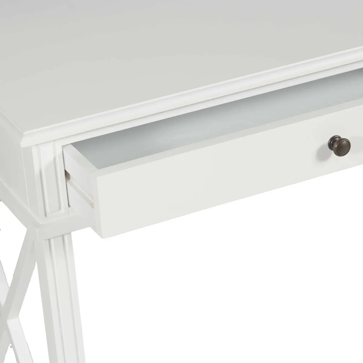 SH Mateo Solid Timber 2 Drawer Home Office Desk in White