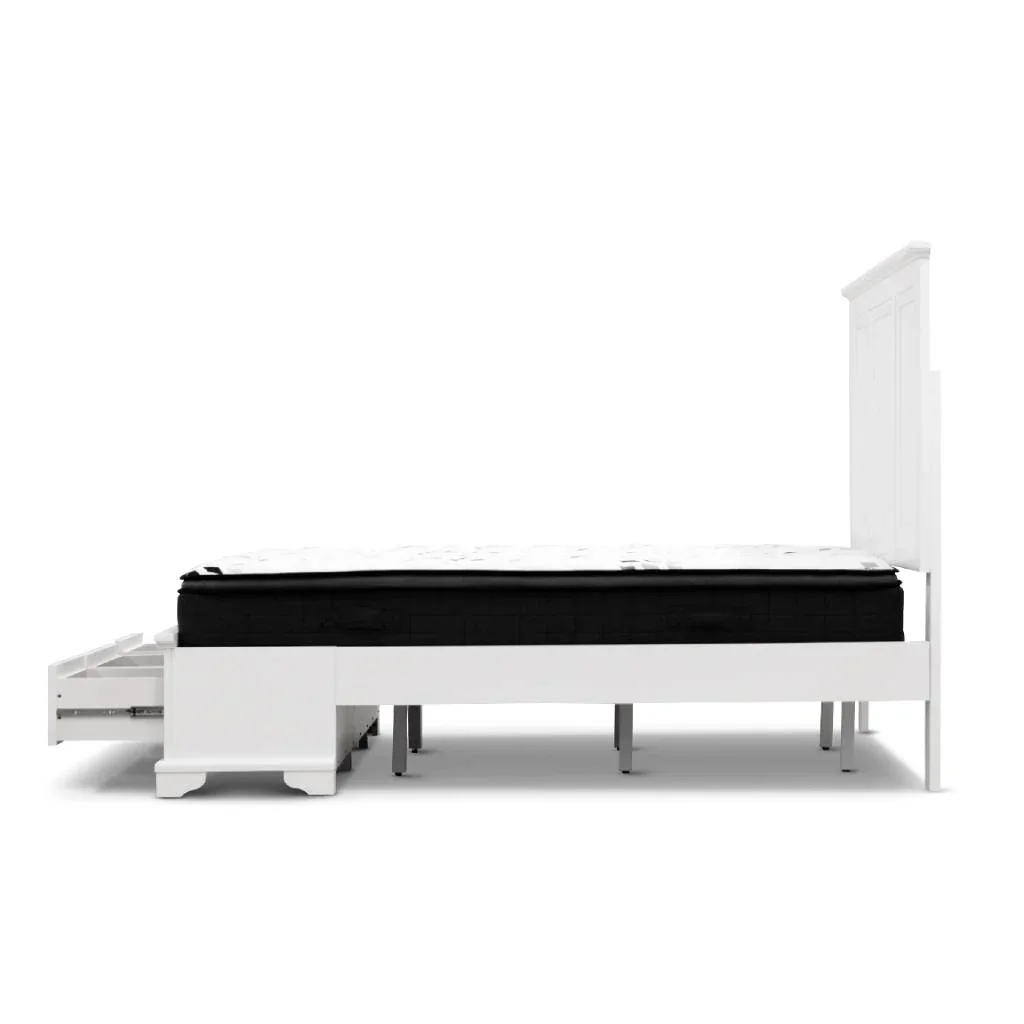 VI Sala Solid Timber Storage Bed, Tallboy & Bedsides Set