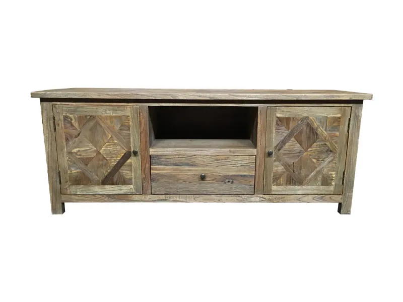 MF Parco Solid Timber Parquetry Style 1 Drawer 2 Door Entertainment Unit