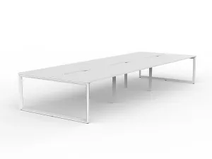 OL Anvil 6-User Double Sided Workspace – White Top with White Frame thumbnail 3