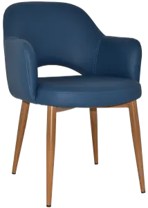EZ Albury Oak Colour Metal Leg Upholstered Hospitality Dining Armchair thumbnail 15