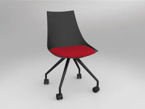 OL Luna Black Chair with Castor Base thumbnail 4