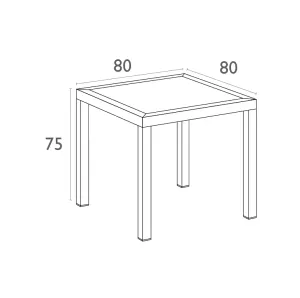 FL Ares Hospitality Outdoor Dining Table thumbnail 3
