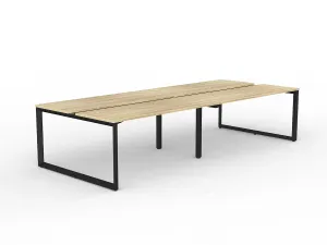 OL Anvil 4-User Double Sided Workspace – Oak Top with Black Frame thumbnail 10