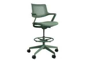 DD Loki Fabric Upholstered Seat Drafting Chair thumbnail 1