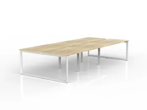 OL Anvil 6-User Double Sided Workspace – Oak Top with White Frame thumbnail 4