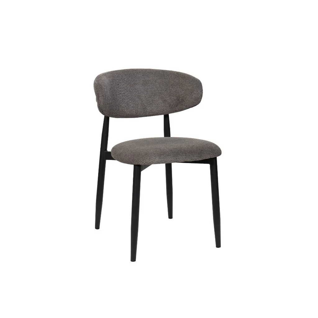 VI Louis Fabric Upholstered Metal Leg Dining Chair
