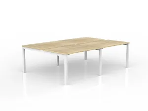 OL Axis 4-User Double Sided Workspace – Oak Top with White Frame thumbnail 8