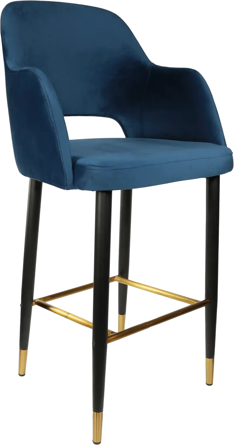 FL Sorbet Velvet Upholstered Metal Leg Hospitality Barstool