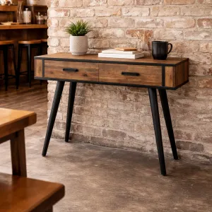 MF Rio Recycled Timber Metal Legs 2 Drawer Hall Table thumbnail 3