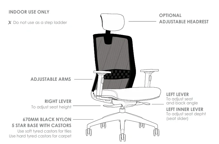ST Bolt Mesh Back Executive Chair with Headrest