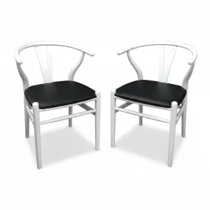 MF Replica Wishbone Timber Frame PU Leather Seat Dining Chair thumbnail 5