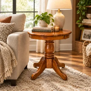 MA Jaguar Timber Pedestal Base Lamp Table thumbnail 2