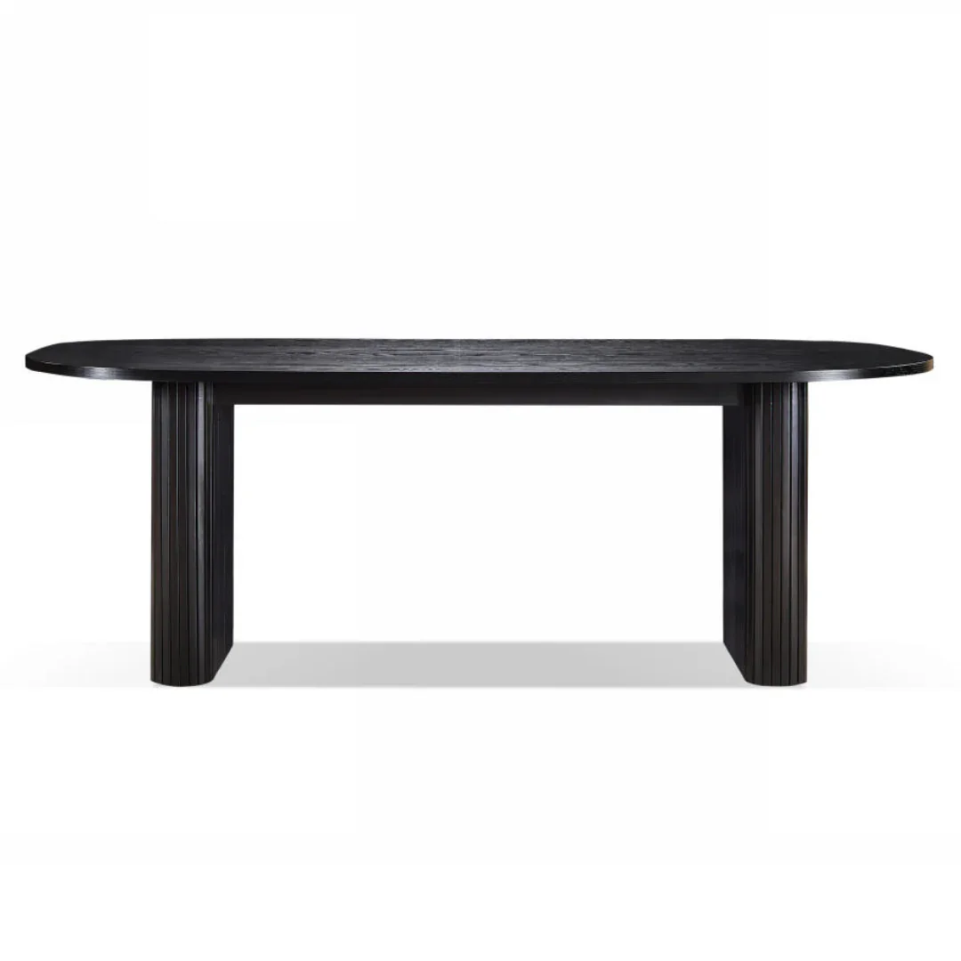 BT Melba 9 Pce Dining Black with Zara Fabric Chairs Set