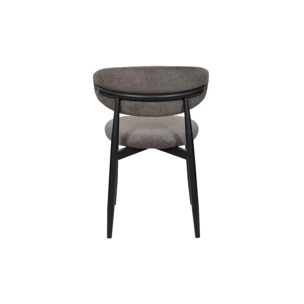 VI Louis Fabric Upholstered Metal Leg Dining Chair