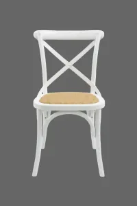 MF Cross-Back Solid Timber Frame Rattan Seat Dining Chair thumbnail 7