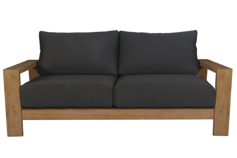 VI Marrakesh Solid Timber 2 Seater Shaded Outdoor Lounge with Cushion