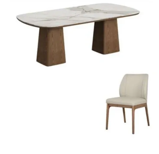 BT Soraya 9pce 2.4m Dining Table with Capella Leather Chair Kit)