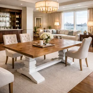 MF Kensington Solid Elm Timber Dining Table thumbnail 9