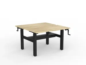 OL Agile Winder Height Adjustable Shared Desk – Oak Top with Black Frame thumbnail 13