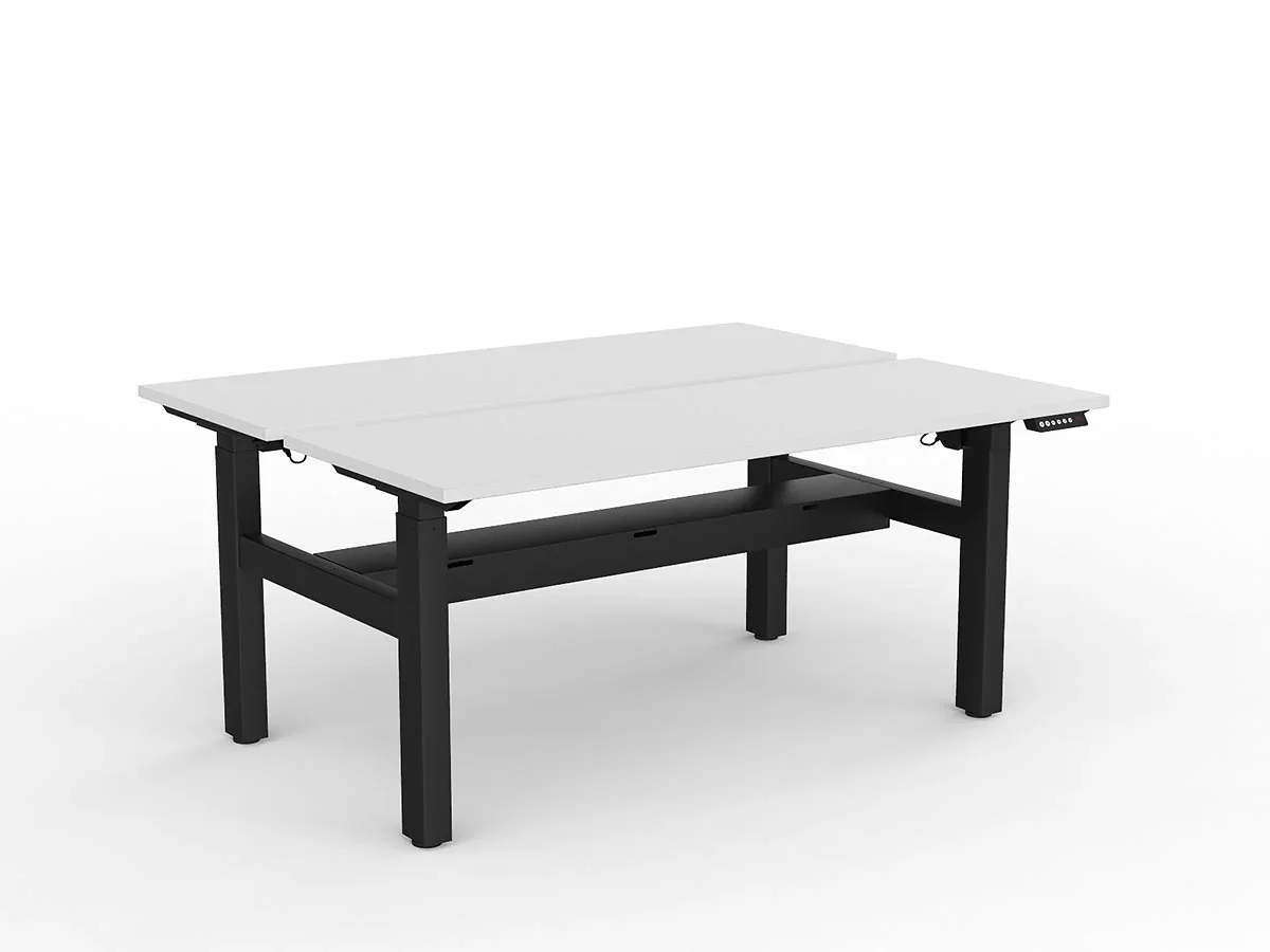 OL Agile 2 Column Electric Height Adjustable Shared Desk White Top Black Frame thumbnail 12