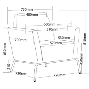 ST Jaden PU Leather Upholstered Single Seater Breakout Lounge thumbnail 2
