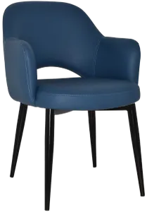 EZ Albury Black Metal Leg Upholstered Hospitality Dining Armchair thumbnail 18