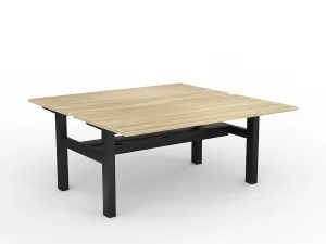 OL Agile Fixed Height Shared Desk – Oak Top with Black Frame thumbnail 15